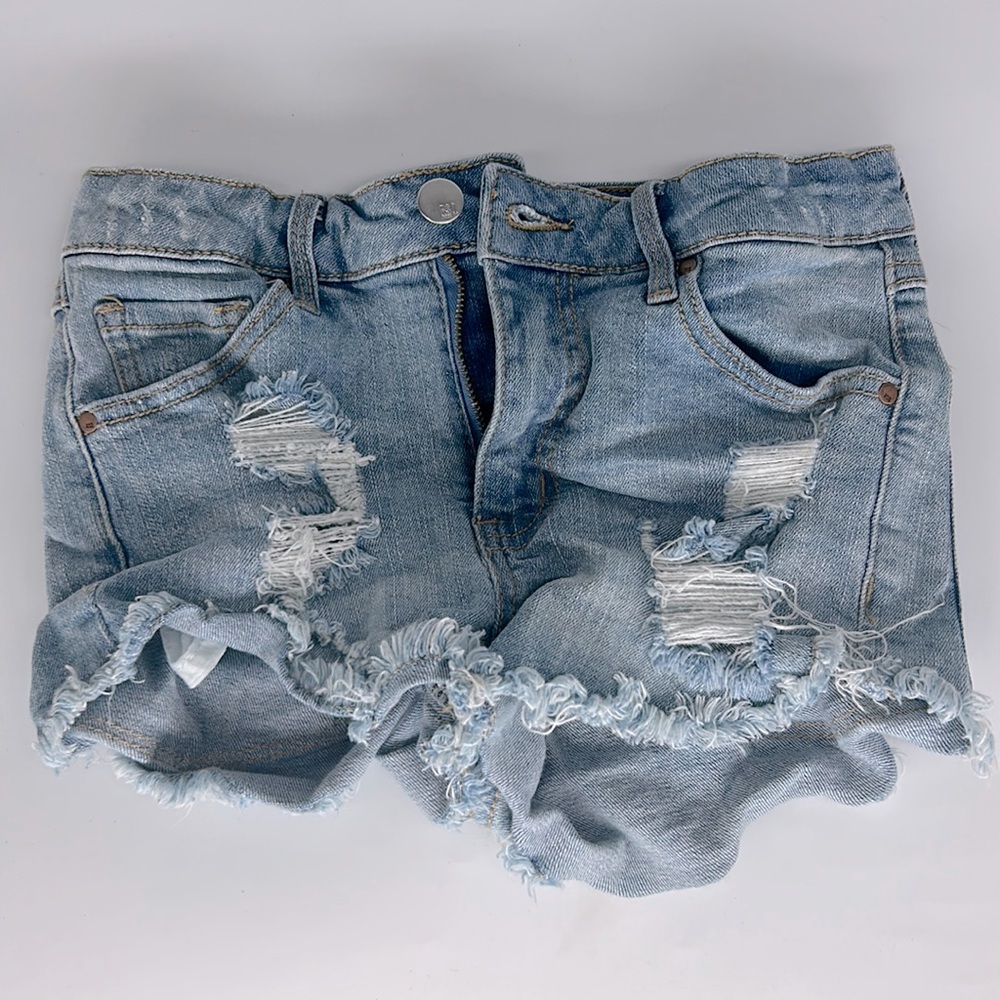 RSQ Jeans Venice Mid Rise Cut Off Raw Hem Frayed Deconstructed Shorts Size 0